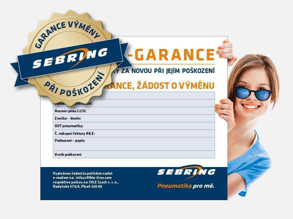 SEBRING-GARANCE: VÝMĚNA PNEUMATIKY ZA NOVOU PŘI JEJÍM POŠKOZENÍ