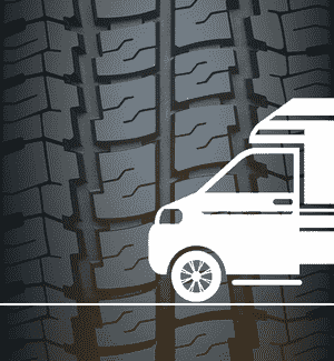 Transporter-Piktogramm mit Reifenpofil
